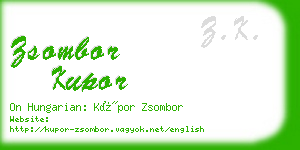 zsombor kupor business card